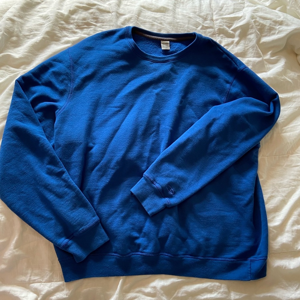 blue crewneck